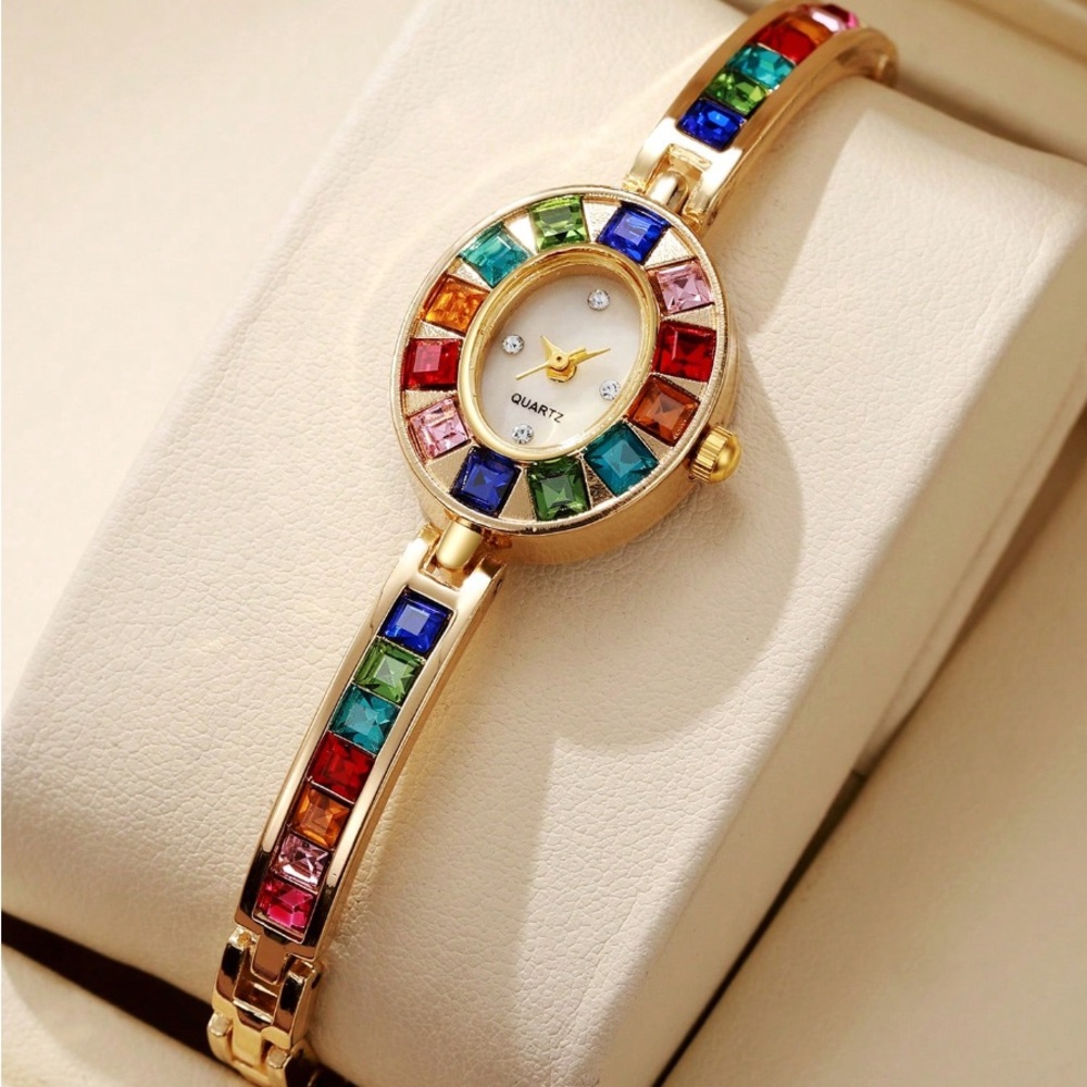 🆕 Gemstone Quartz Bracelet Watch